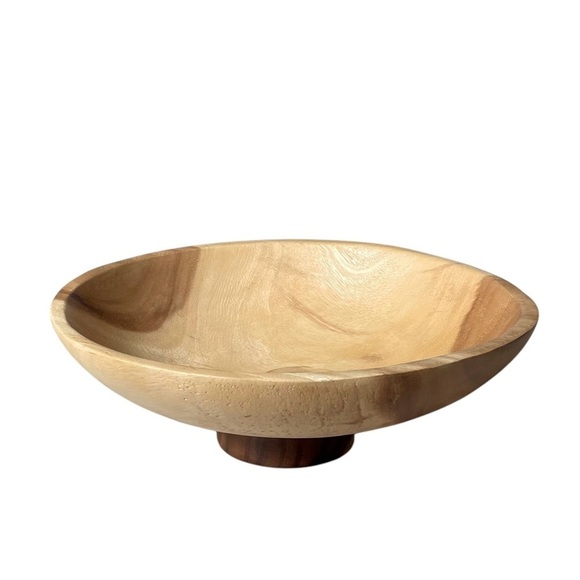 HANDMADE Large Wooden Footed Bowl - Picture 3 of 13